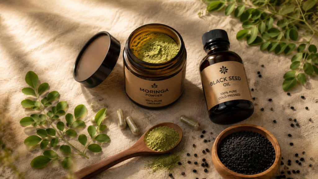 Moringa en gélules : bienfaits, posologie et pourquoi l'associer à la nigelle Moringa en gélule bienfaits